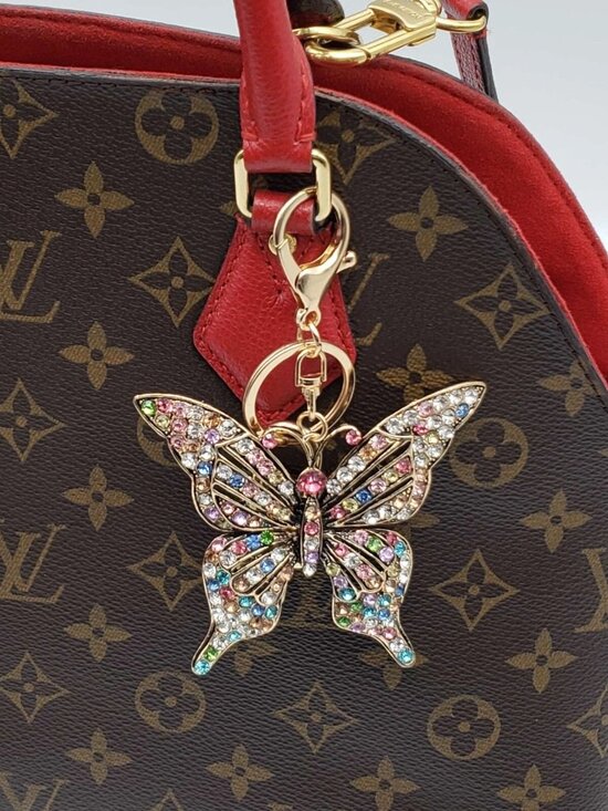 Authentic Louis Vuitton Lock & Key with unbranded Butterfly Bagcharm - Picture 2 of 9